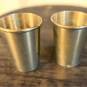 Stieff Pewter P10-16 Pair 4 1/4 Mint Julep Tumblers Lot Of 2 Cups Metal
